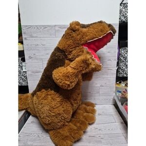 Plush Brown T-Rex Dinosaur Peek-A-Boo tag soft cuddly item 70-464sk 22 inch tall